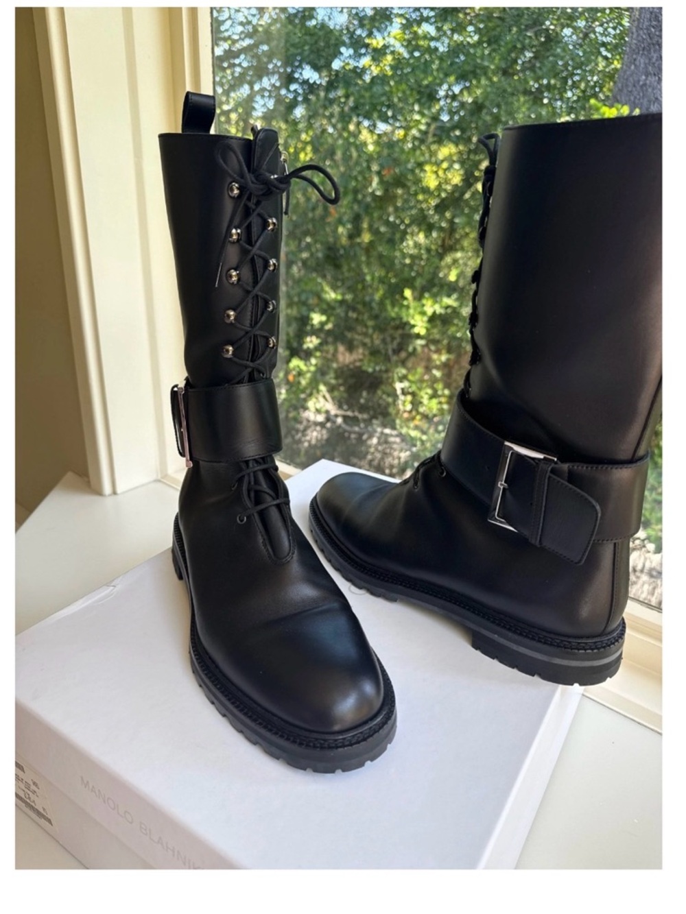 MANOLO BLAHNIK Checkov Lace Up Boot size 42